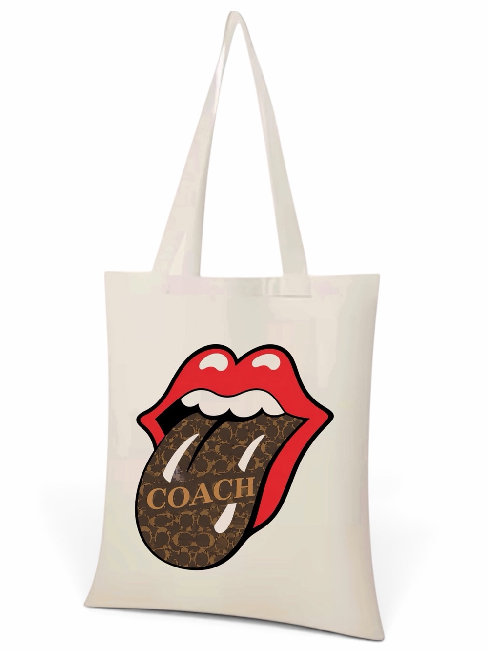 FASHION Tote Graphic Red Tongue Canvas Tote Bag